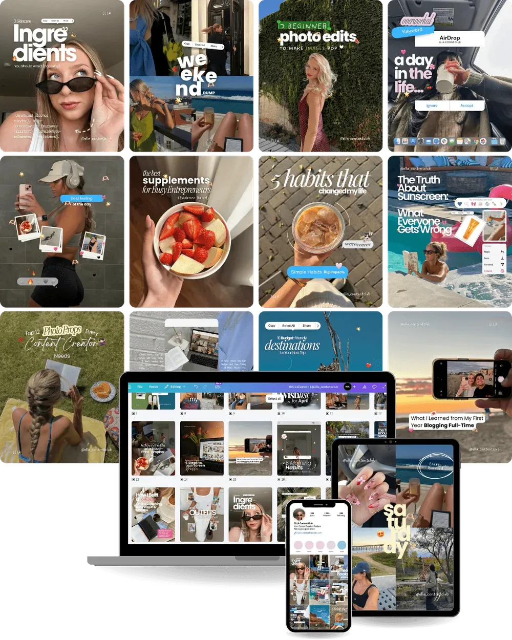 An Instagram profile designed with Content Club