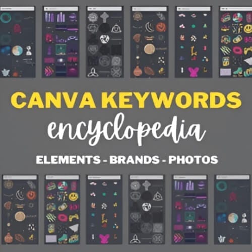 Icon representing the Canva Keywords Library included in the Pixel Flow bundle.