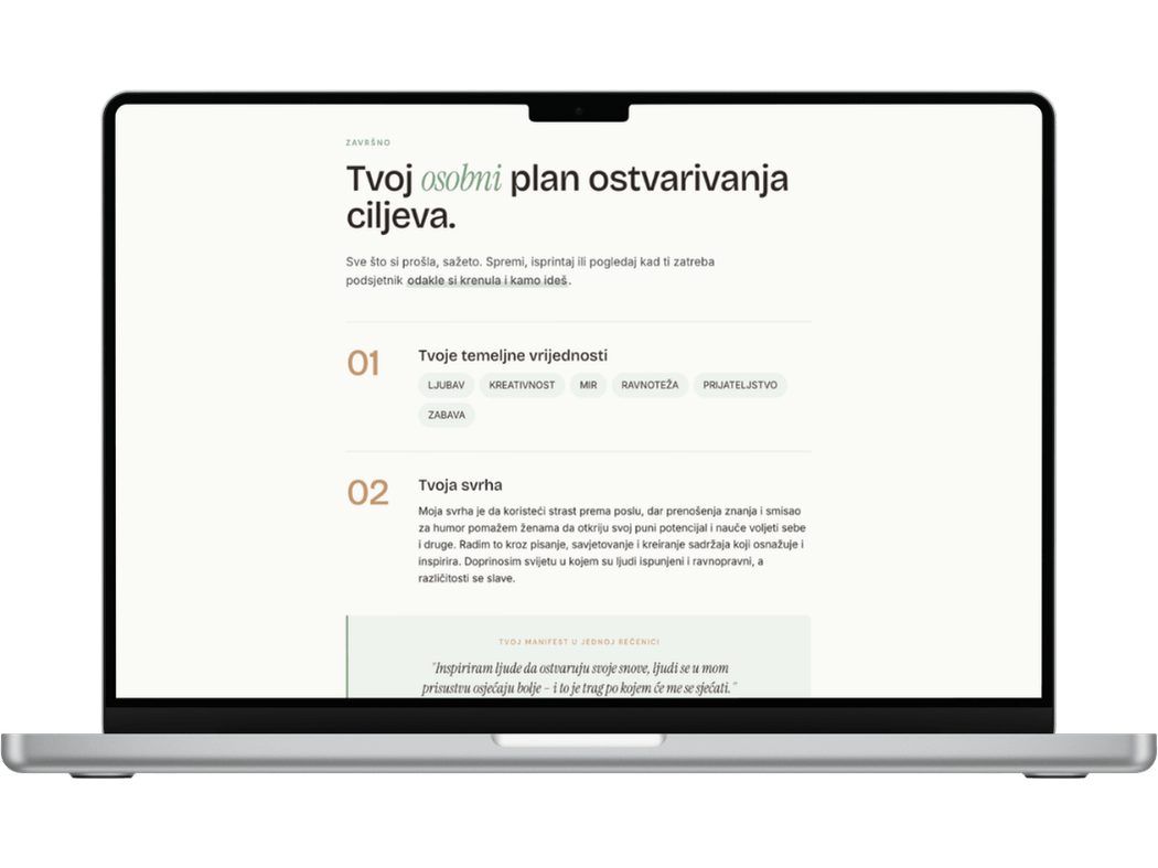 Tvoj   
  manifesto i cijeli plan