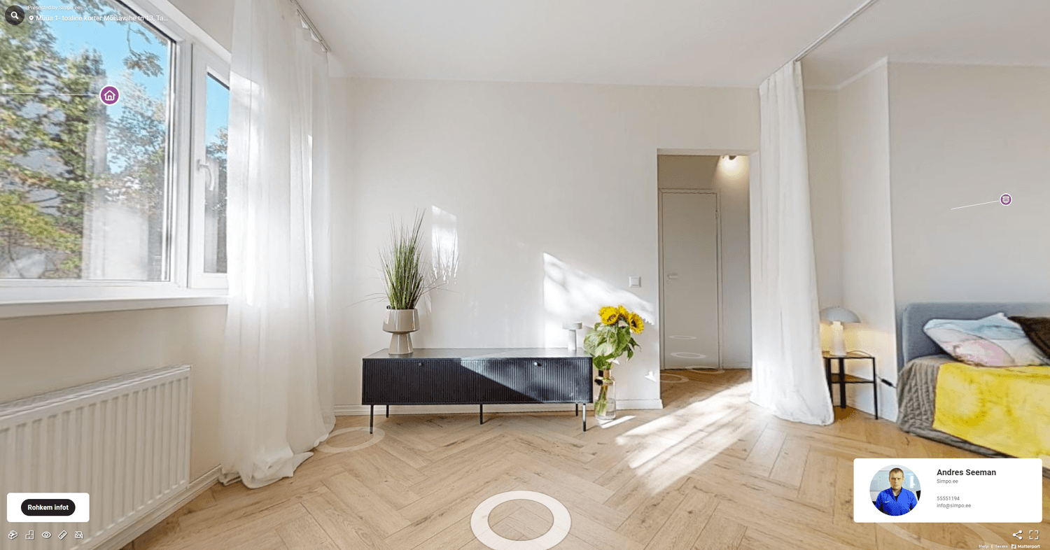 3D tuuris kuvatakse ka sinu nimi, kontakt ja kuulutuse link, et kõik info oleks kohe leitav.