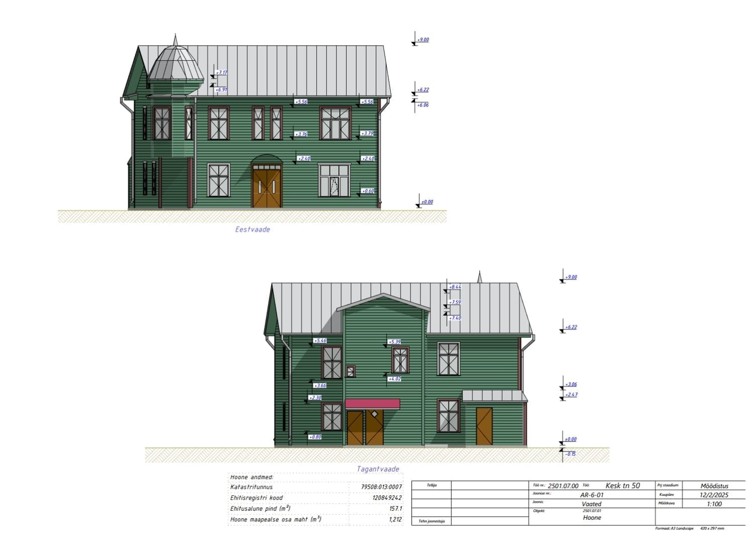 kortermaja plaanid ja vaated