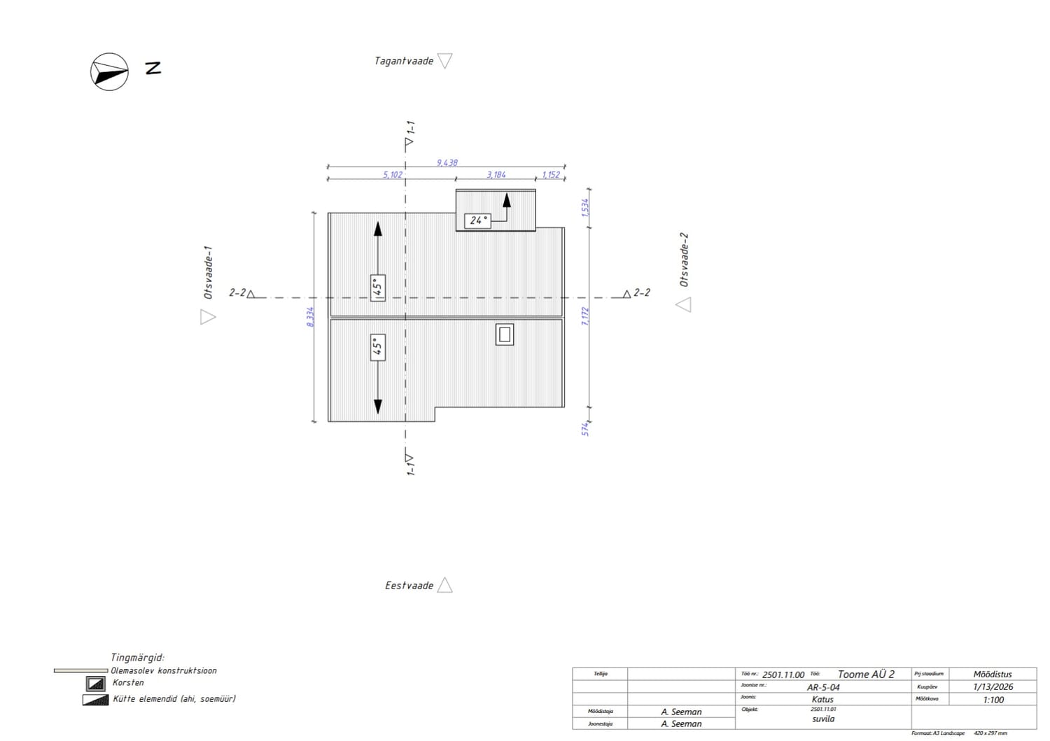 katuseplaan ja vaade katusest