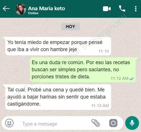 Conversación sobre el miedo a pasar hambre haciendo keto