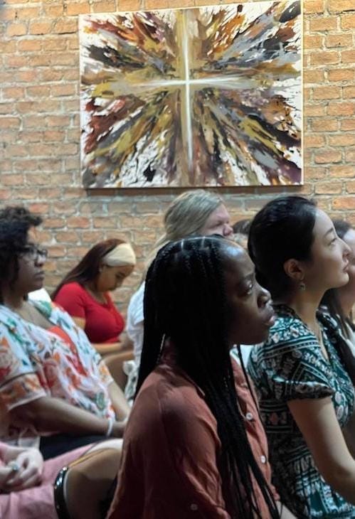 Multinational church family worshipping together at Gospel for the Nations Church in Koh Samui, welcoming all backgrounds.