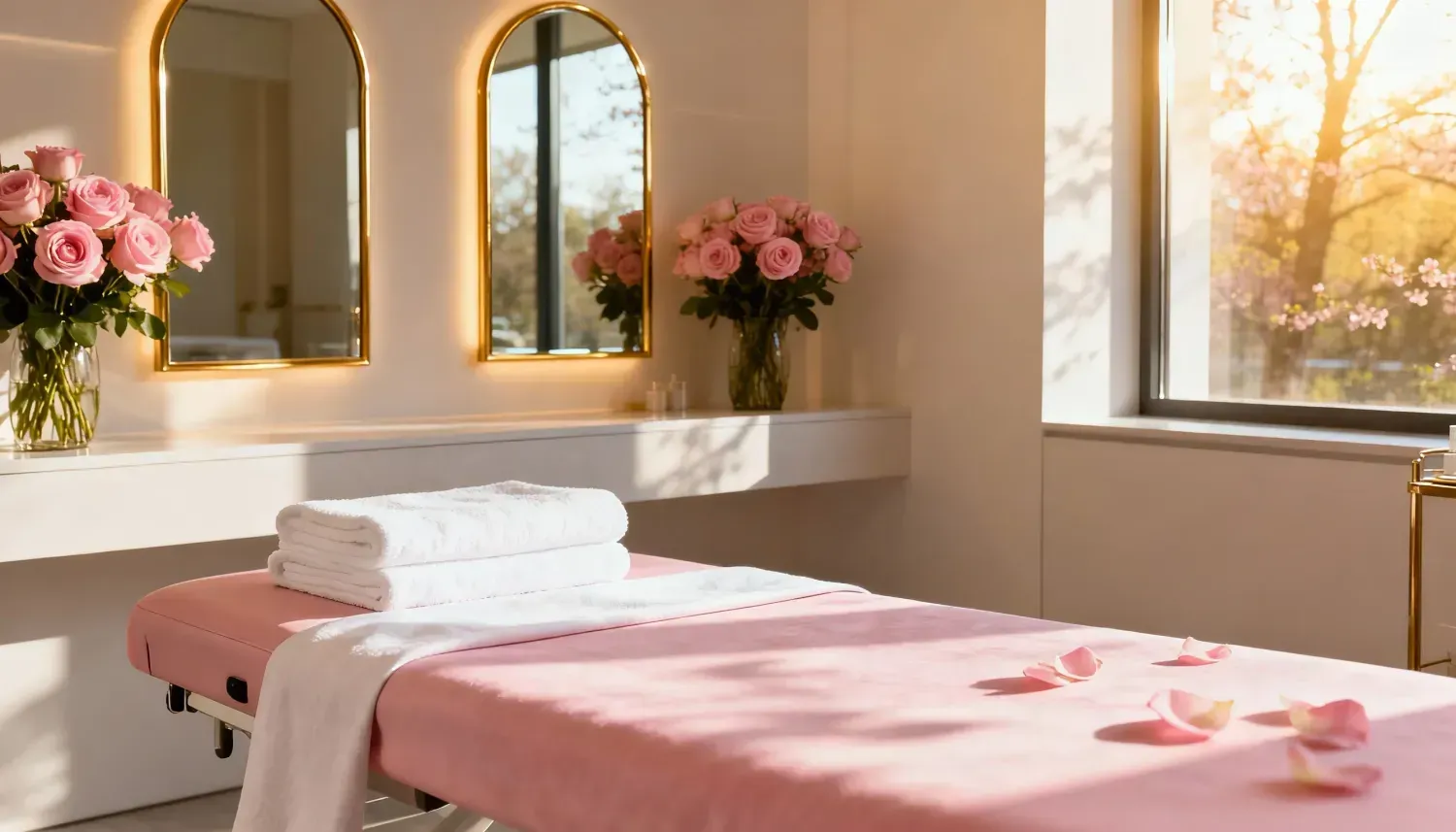 Recepção da clínica, moderna e acolhedora.