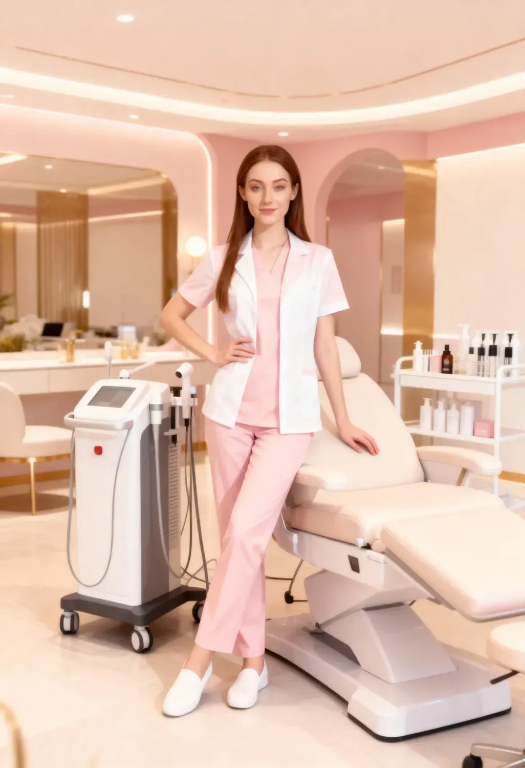 Dra. Amanda em seu consultório.