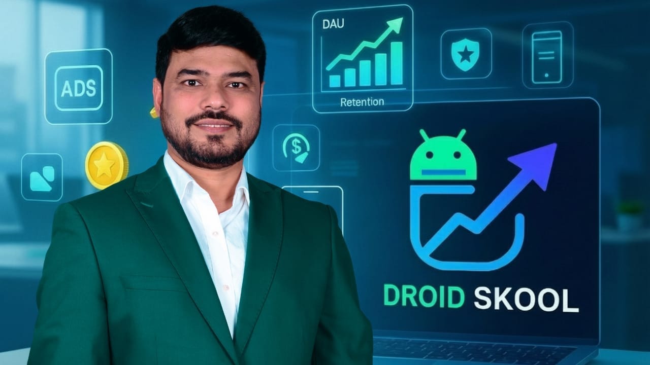Droid Skool Android monetization graphic designed for an article by Nikkhil Rai.