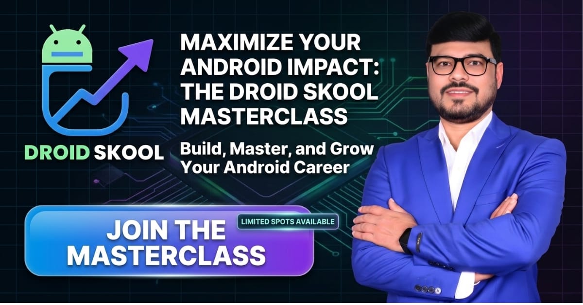 Nikhil Rai | Droid Skool teaching Android Development, Kotlin, MVVM Architecture, Jetpack Compose, Firebase, real-world Android projects, and Job-Ready Android Developer mentorship