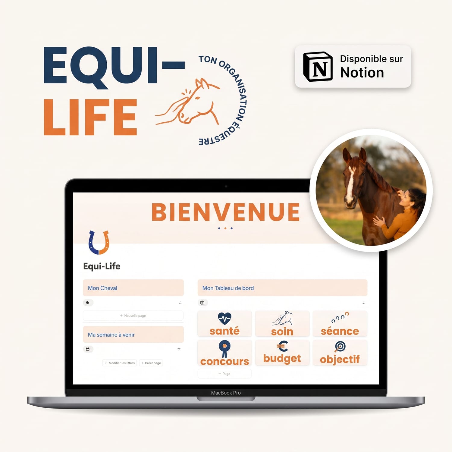 Le tableau de bord d'Equi-Life dans Notion