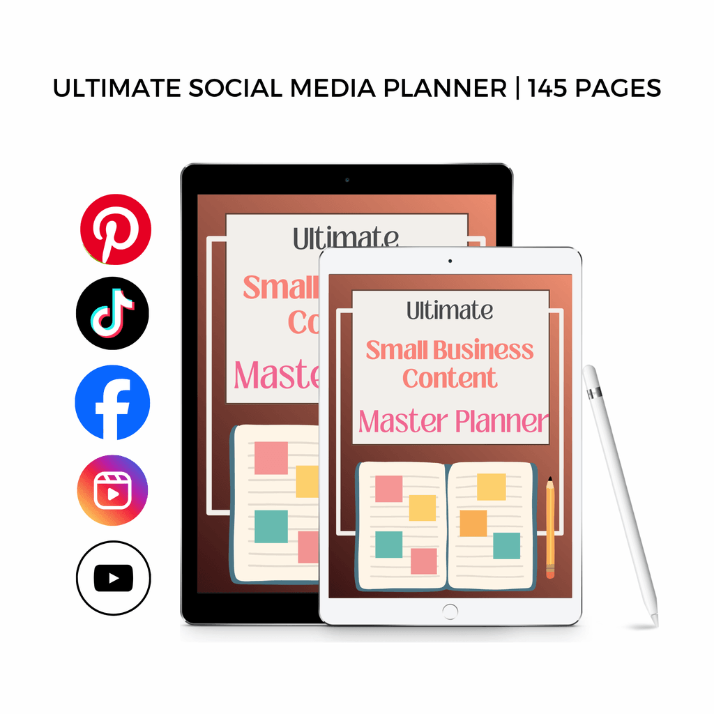 The Ultimate Social Media Planner (Digital, Hyperlinked, 145 Pages)