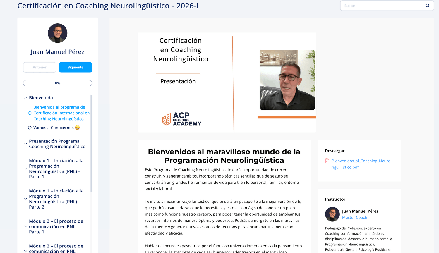 Campus virtual de ACP Coaching Academy