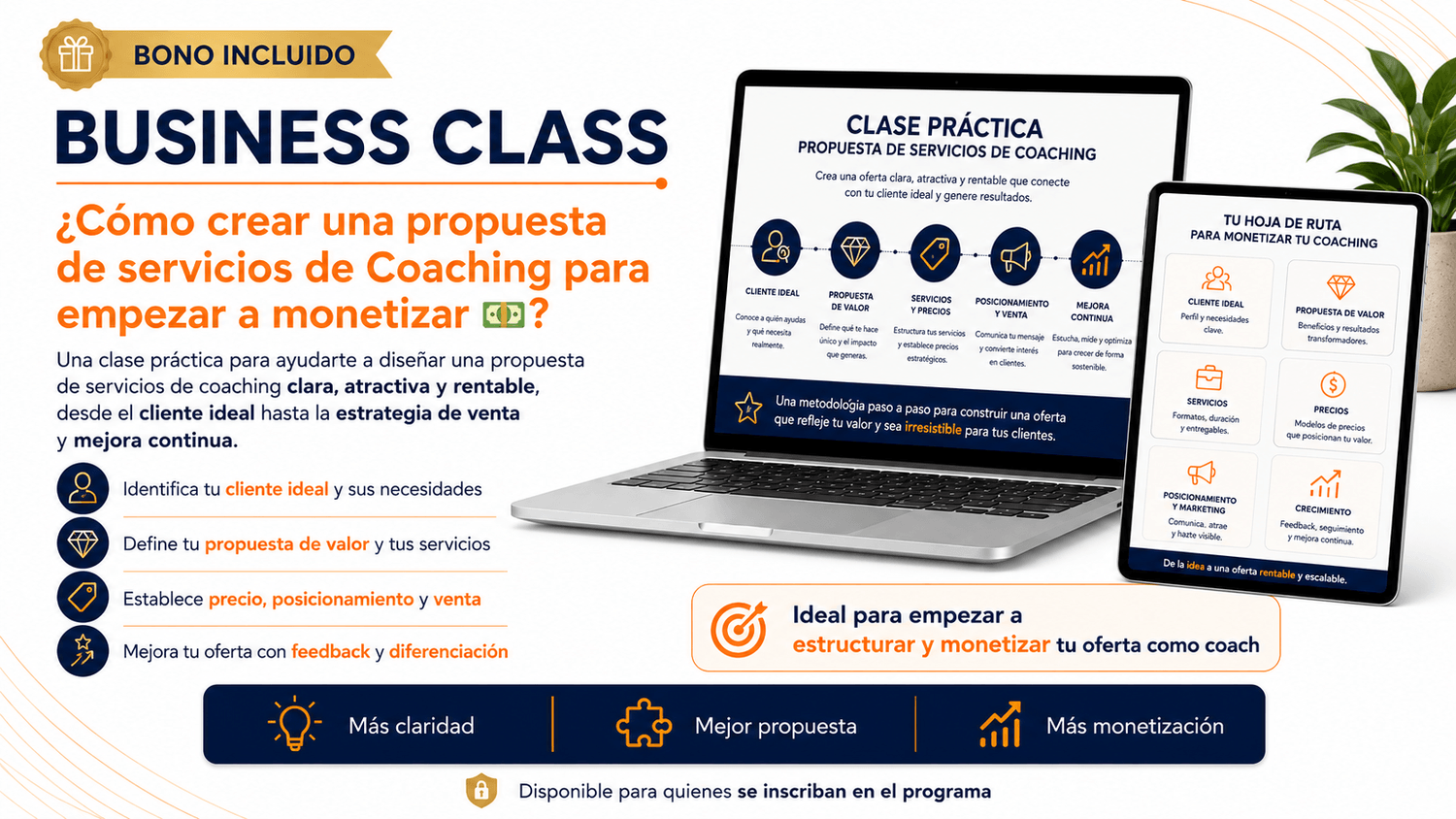 Business Class — Propuesta de servicios de Coaching