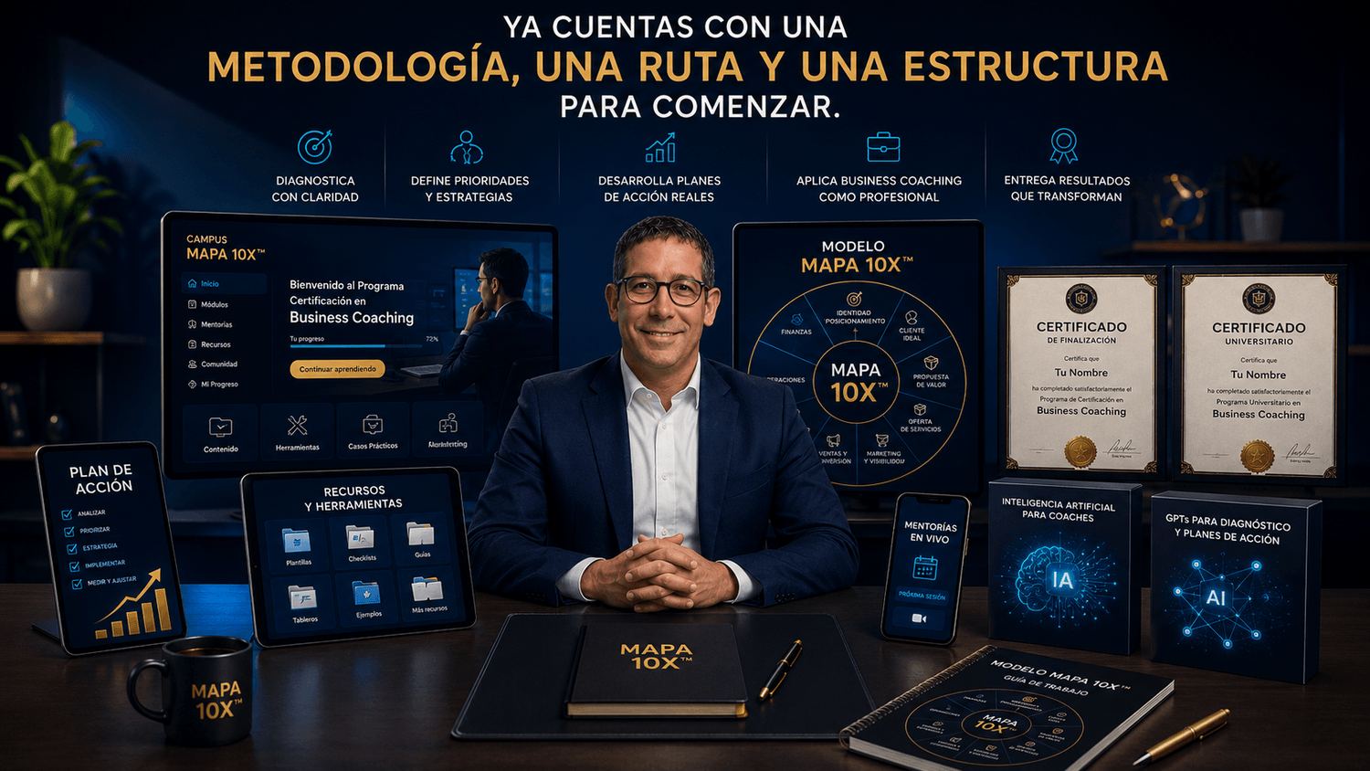 Profesional preparado para aplicar el Modelo MAPA 10X en Business Coaching