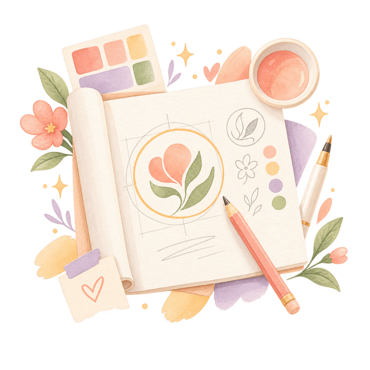Illustration d’un logo en cours de création