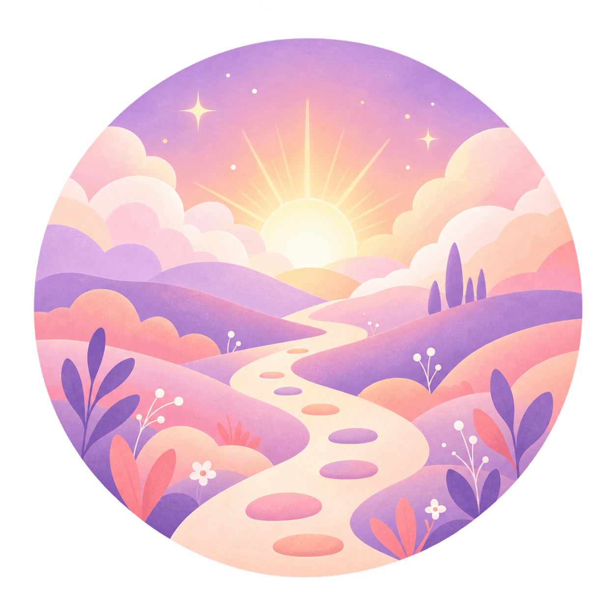 Illustration d’un chemin progressif représentant les étapes de création d’une activité