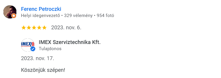 Ügyfélvélemények a Google platformon