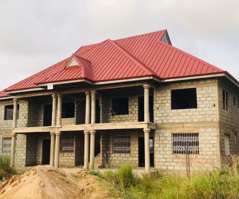 Roof structure before completion