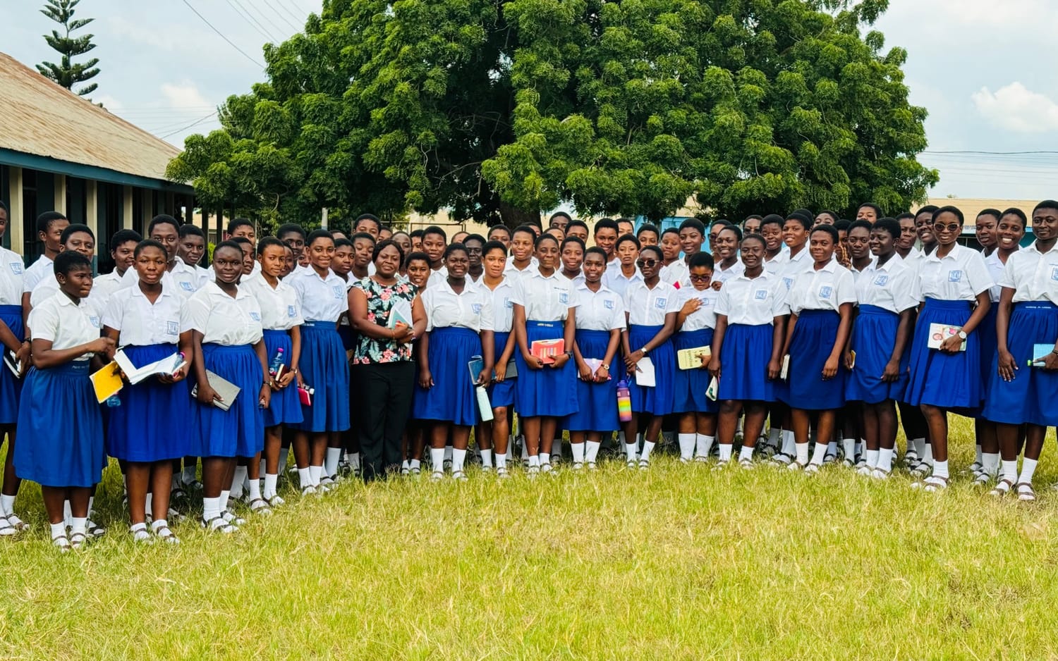Students gathered for an educational activity