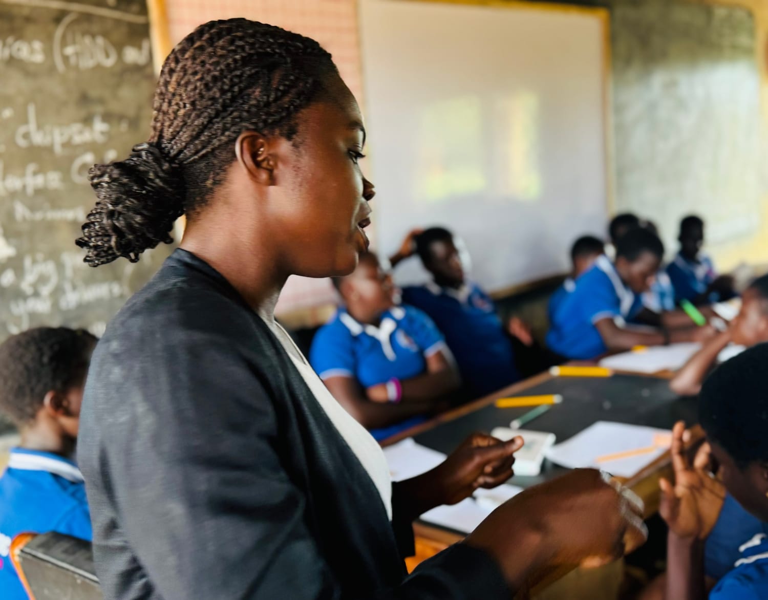 Girls taking part in a robotics and technology learning activity
