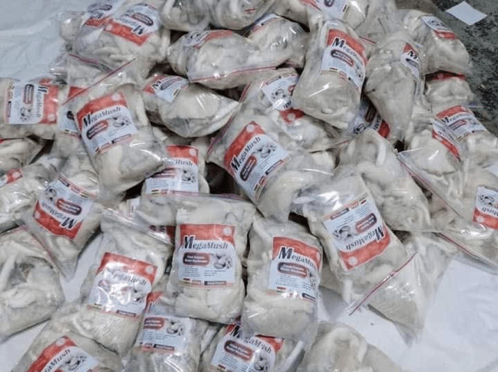 Maganoba mushroom products in branded packaging