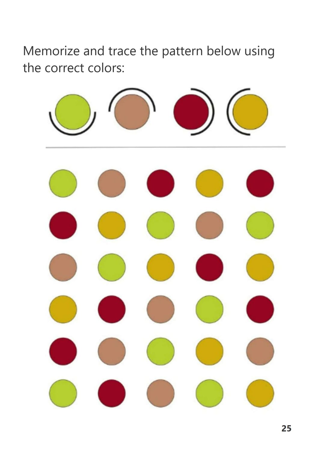 Memorize and trace the color pattern