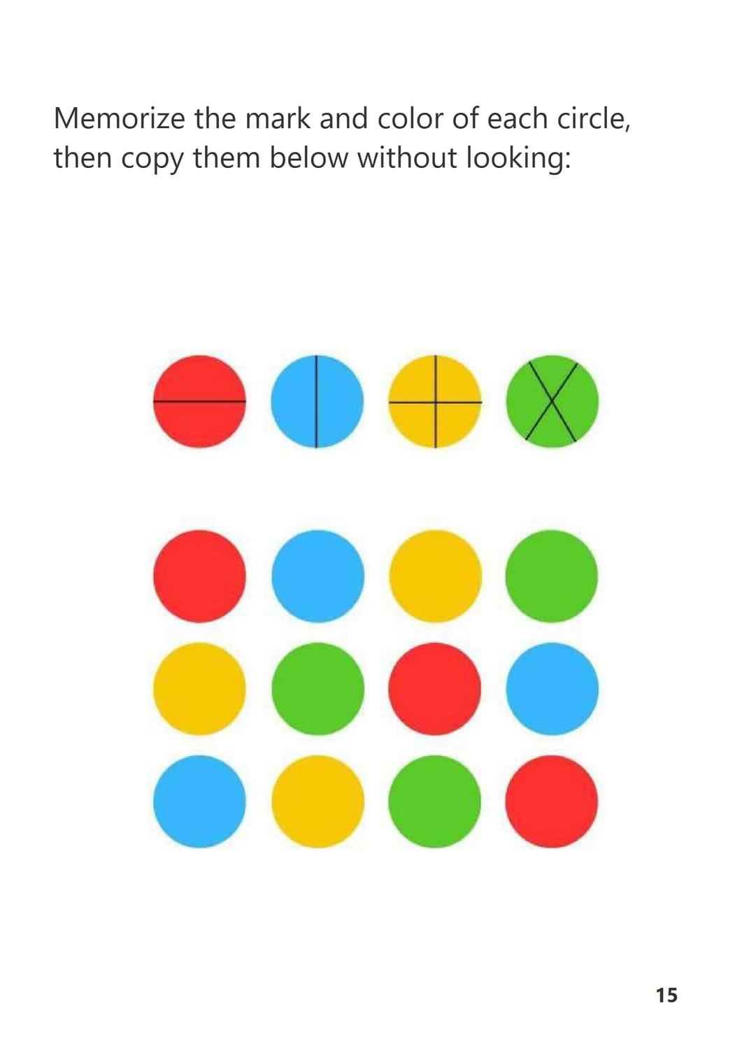 Memory activity with colored circles