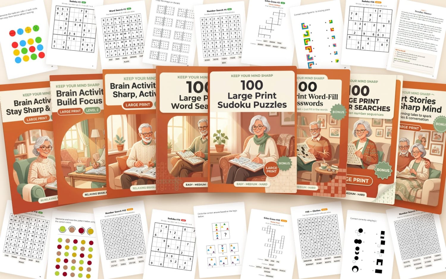 Complete Set with all 3 levels plus 5 bonus books and coloring pages