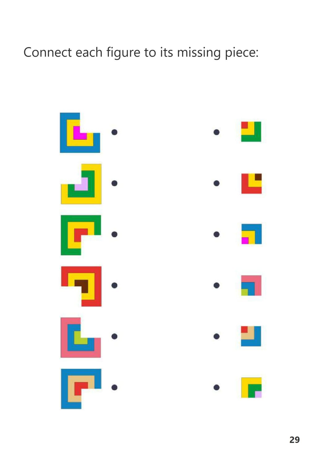 Connect each figure to its missing piece