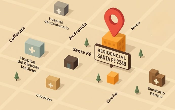 Mapa ilustrado de la ubicación: Residencial Santa Fe 2249