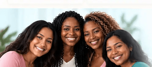 Women smiling together in community