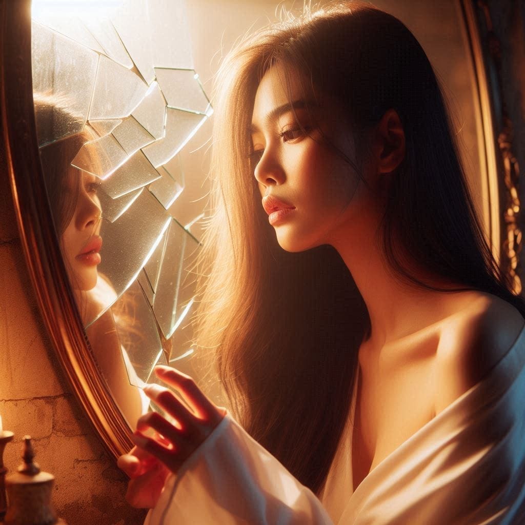 Mujer reconectando con su respiración y su ciclo menstrual 