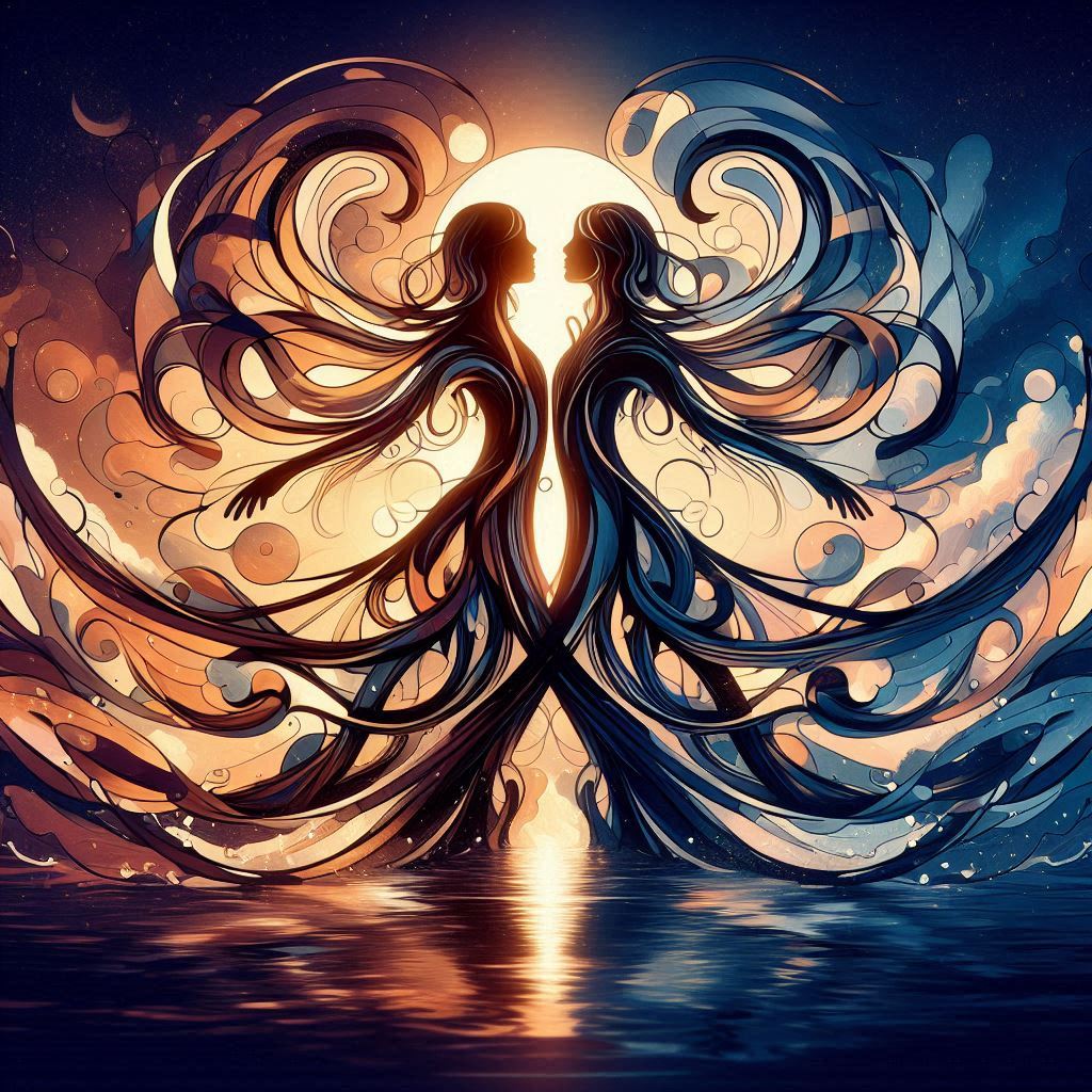 Siluetas que representan la proyección del inconsciente y la integración de la sombra en las relaciones