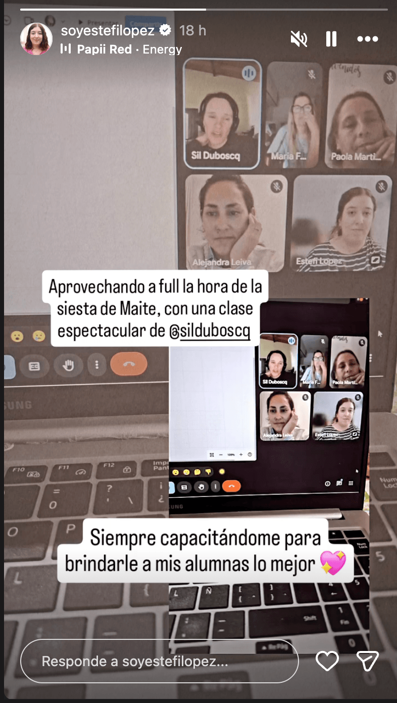 Captura de pantalla de sesión grupal en vivo