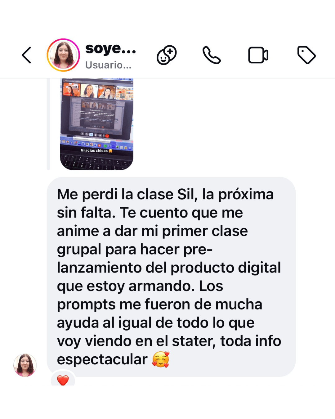 Captura real de testimonio 2