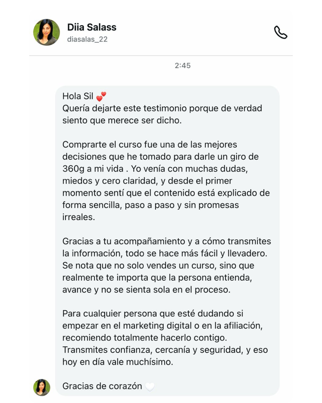 Captura real de testimonio 14
