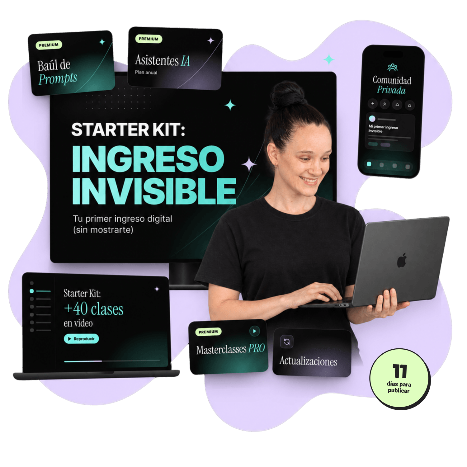 Mockup de Starter Kit · Ingreso Invisible