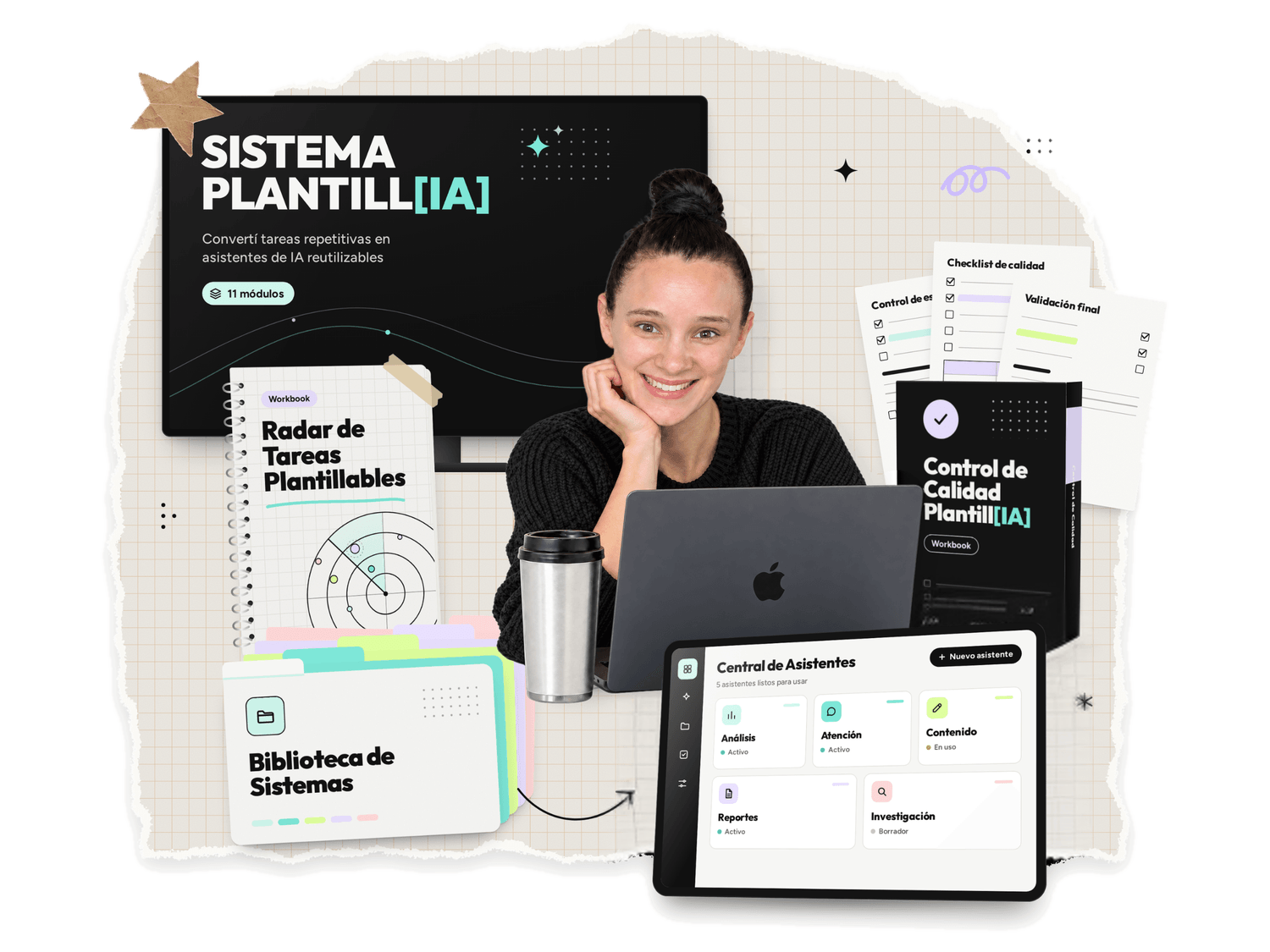 Sistema Plantill[IA] en computadora y celular