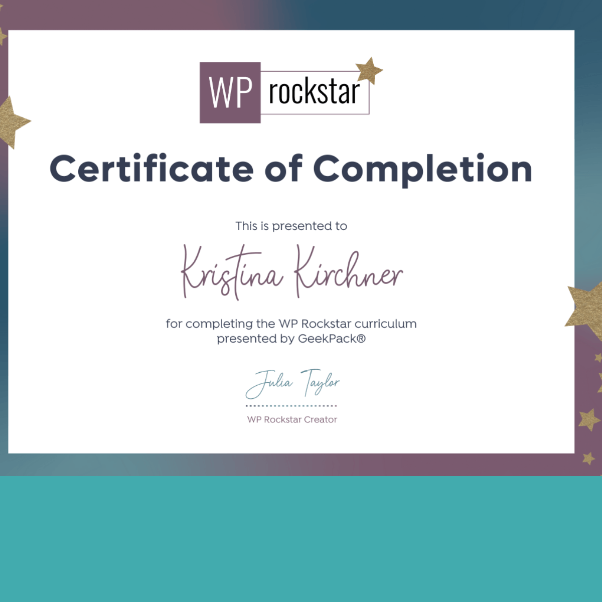 WP Rockstar Certification