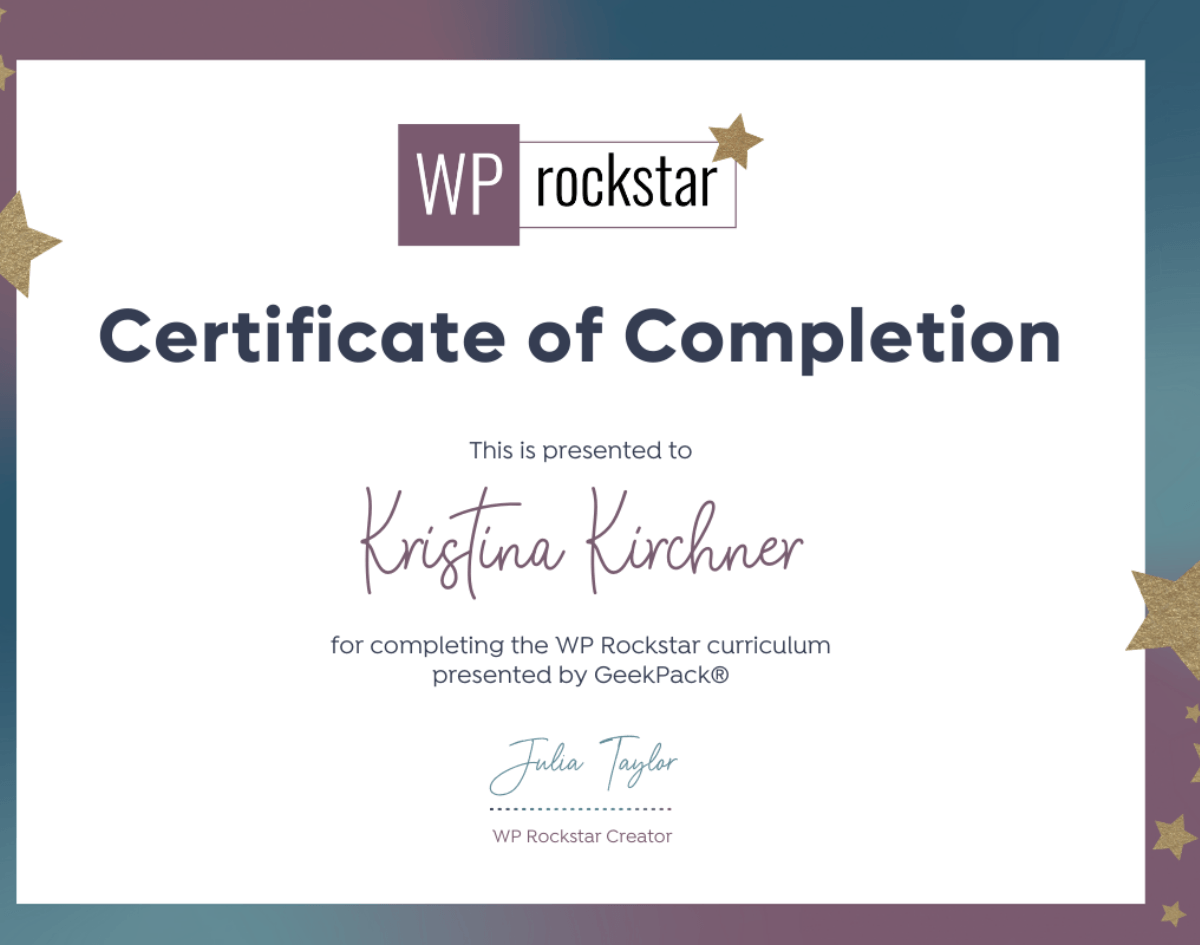 WP Rockstar Certification