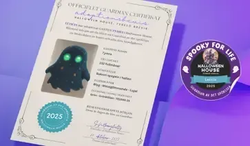 Exempel: personligt adoptionsbevis och utskrivbart Guardian-märke