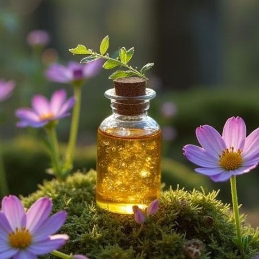 Préparations huileuses artisanales en flacons ambrés – macérâts naturels et soins bien-être à Montayral