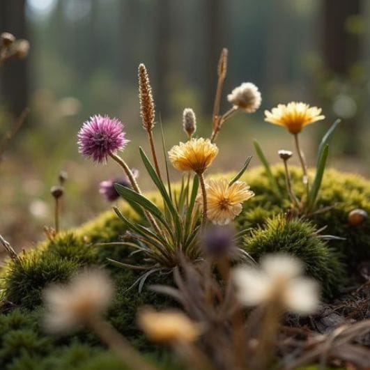 Mains tenant des fleurs séchées – ingrédients naturels pour tisanes, élixirs et rituels artisanaux