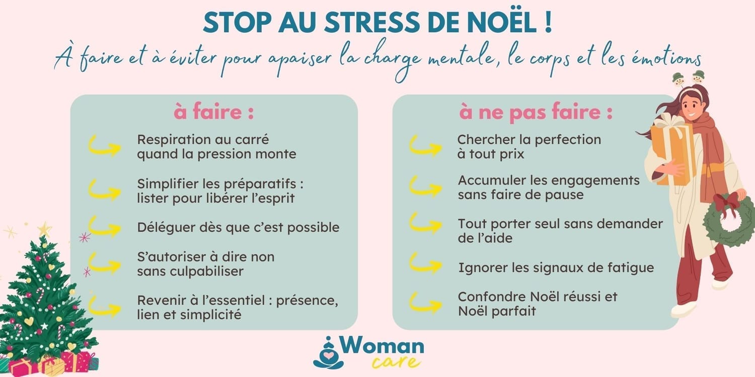 Infographie stress de Noël : conseils pour des fêtes de fin d’année sereines et sans pression