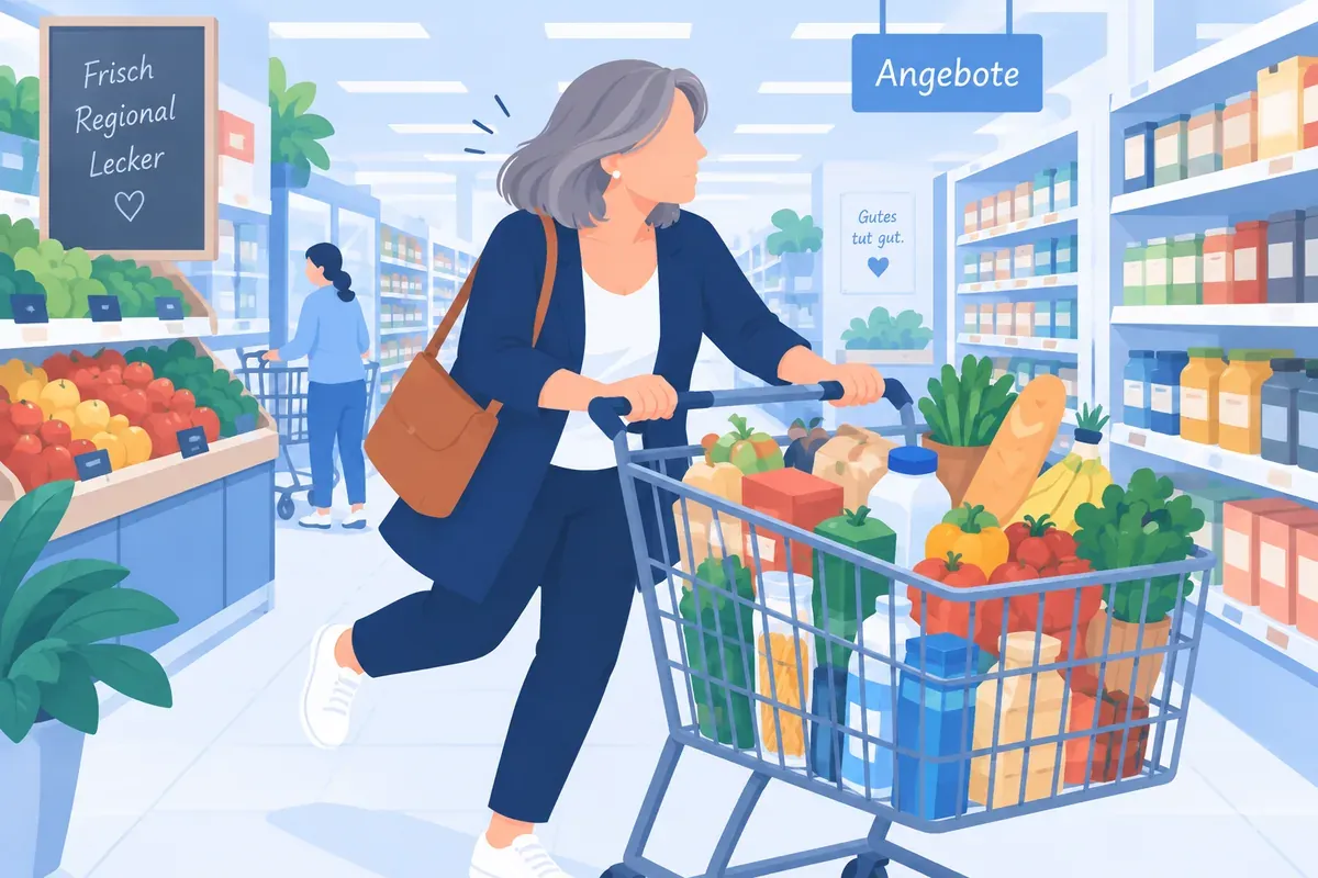 Einkauf für die Familie im Supermarkt