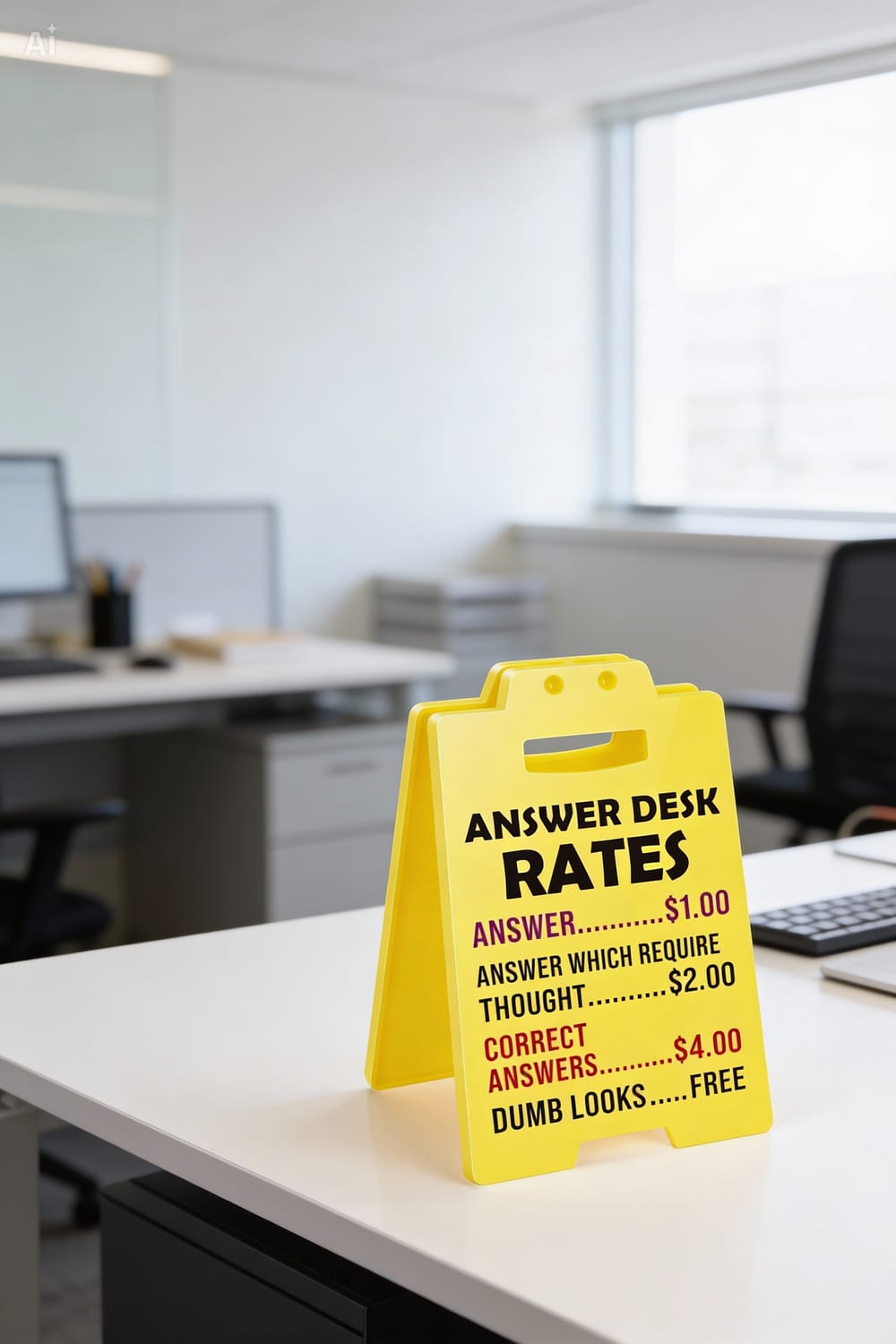 Funny desk sign office decor