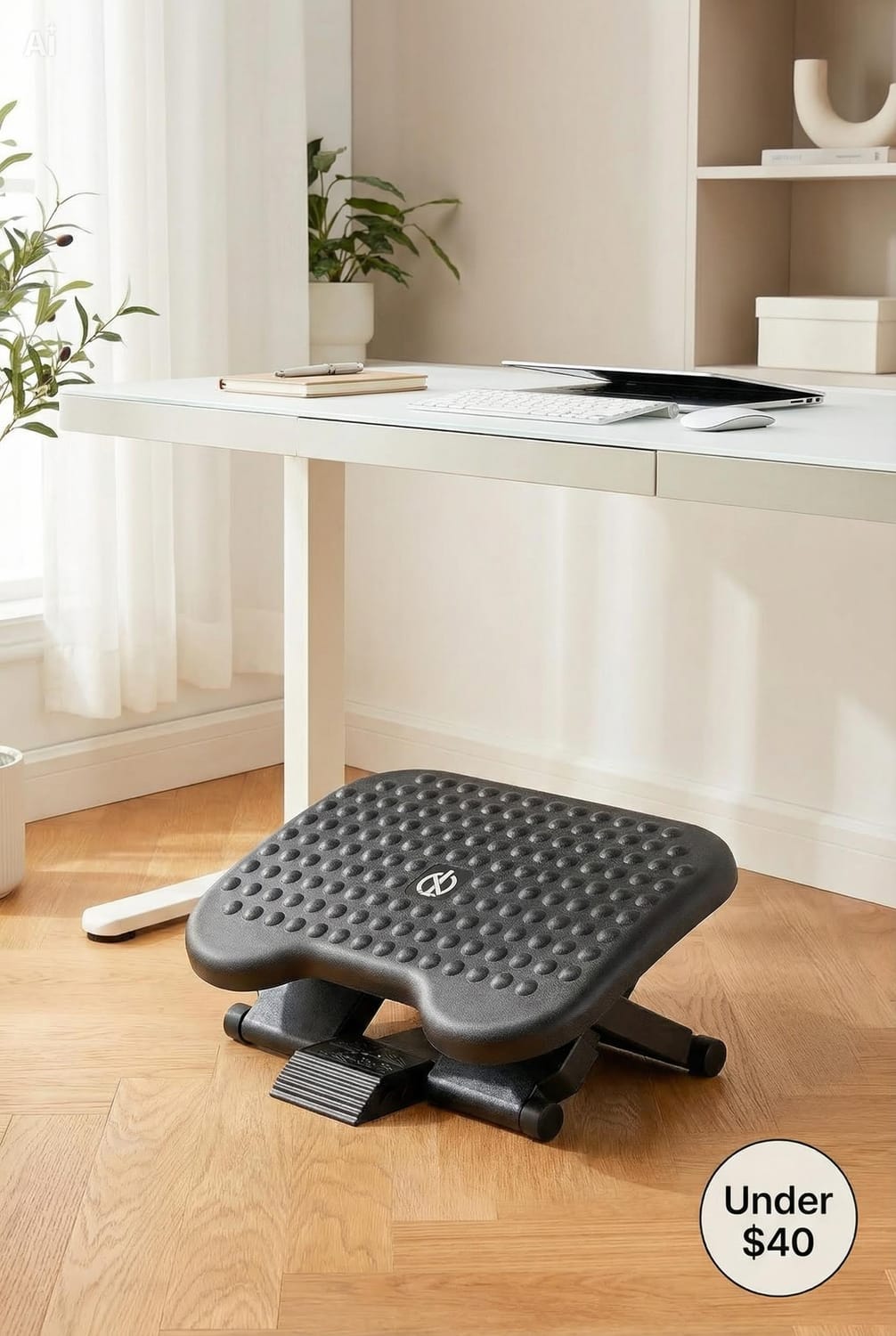 Adjustable under desk footrest