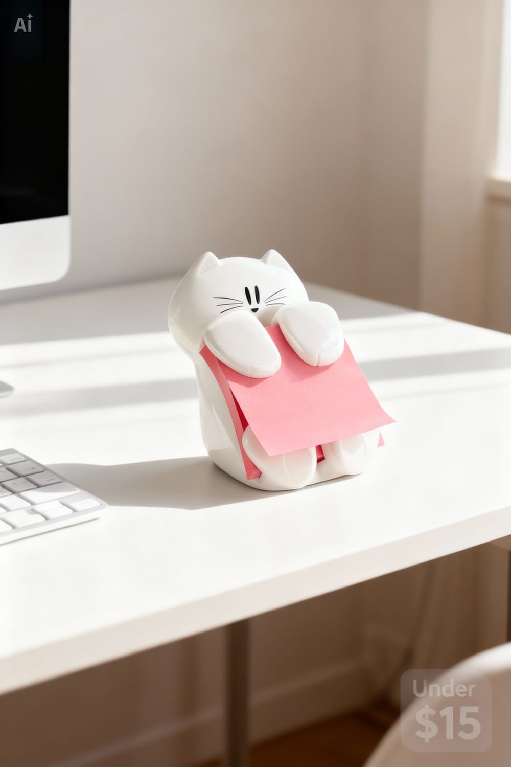 Post-it pop-up note dispenser cat design