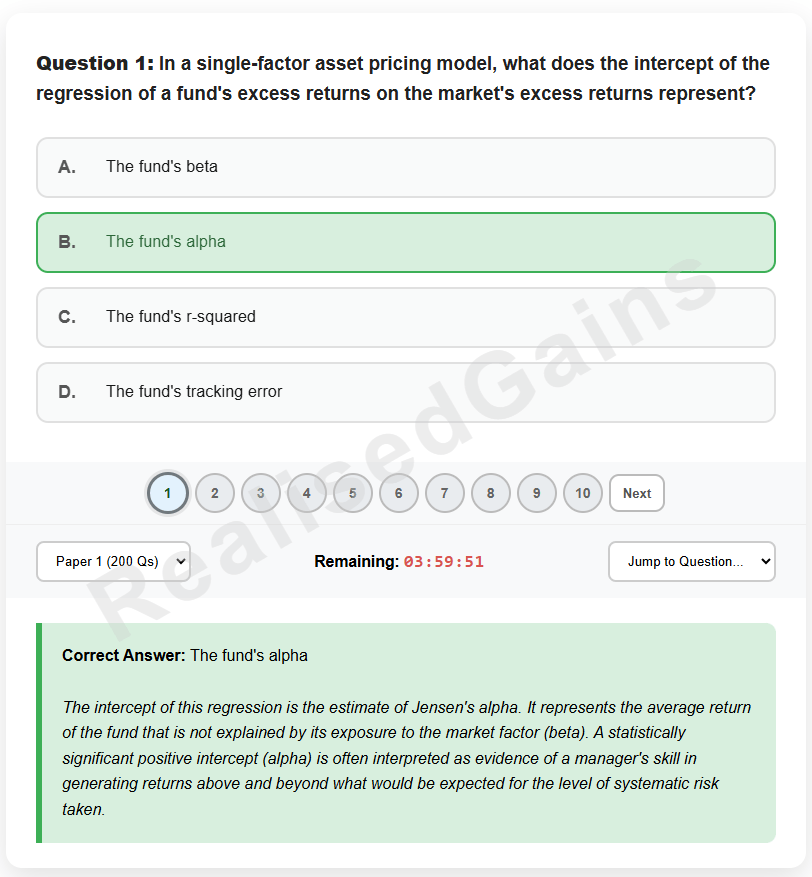CAIA Mock Paper Simulation