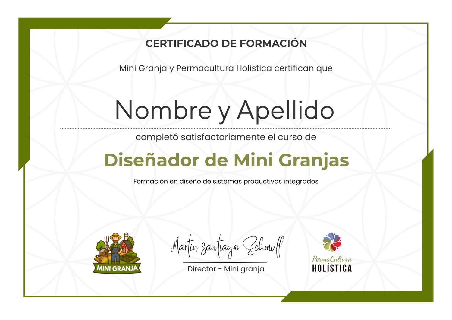 Certificado Diseñador de Mini Granjas