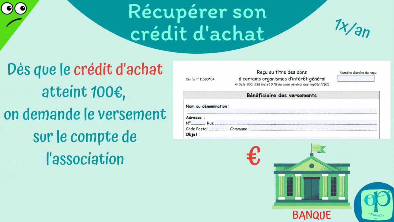 OP Tranformer son crédit d'achat en don pour mon association 